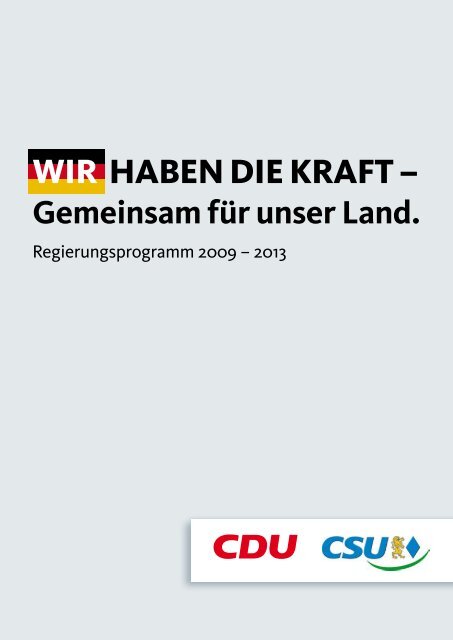 Regierungsprogramm 2009 - 2013 (pdf)