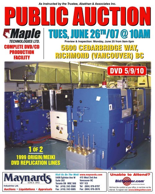 Maple Tech Brochure - Maynards Industries