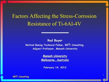 Factors Affecting the Stress-Corrosion Resistance of Ti-6Al-4V