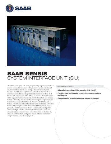 SAAB SENSIS SYSTEM INTERFACE UNIT (SIU)