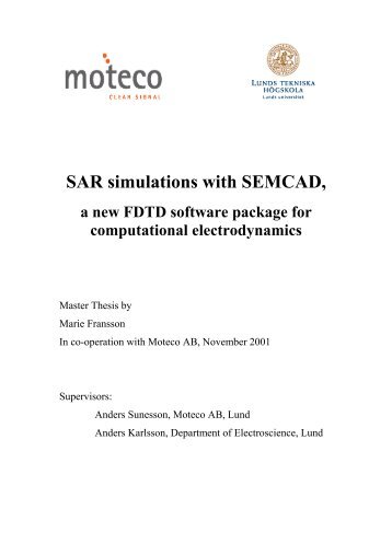 SAR simulations with SEMCAD, a new FDTD software - Speag