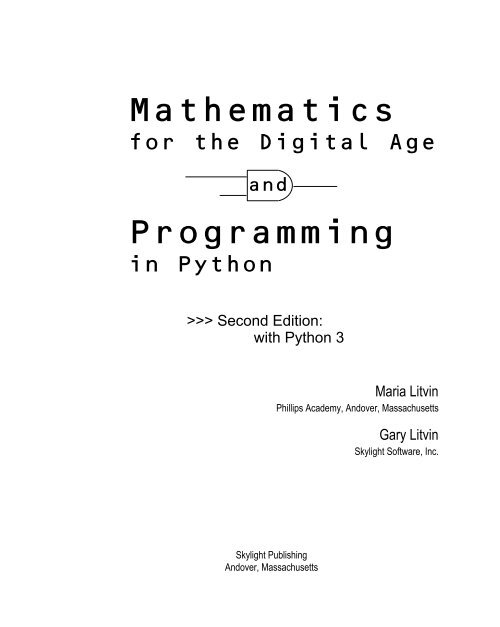 Mathematics Programming - Skylight Publishing