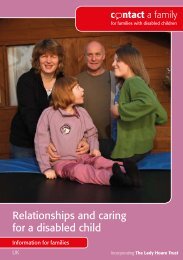 Relationships and caring for a disabled child - Contact a Family