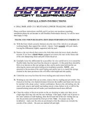 INSTALLATION INSTRUCTIONS - Hotchkis Sport Suspension