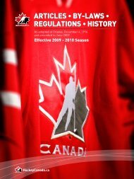 Articles â¢ By-lAws â¢ regulAtions â¢ History - Hockey Calgary