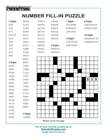 free printable number fill in puzzles pdf