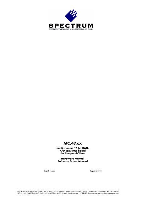 MC.47xx - Spectrum-Instrumentation
