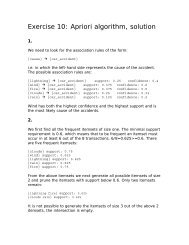 Exercise 10: Apriori algorithm, solution - LSIR