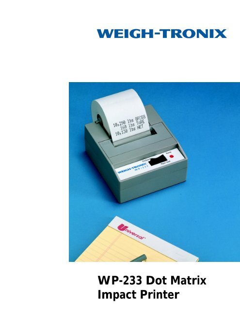 WP-233/1200 Series Printer - Large Paper Roll