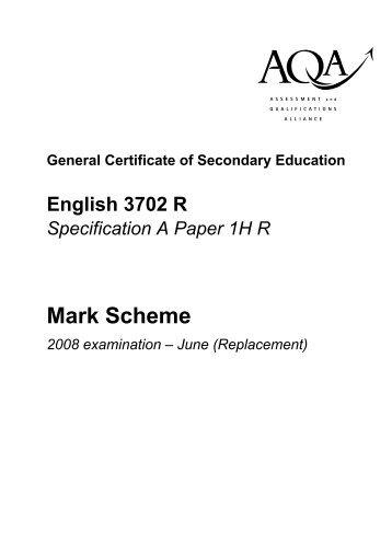 GCSE English Language A Paper 1 Higher Mark - Gosford Hill School