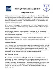 CHURNET VIEW MIDDLE SCHOOL Complaints Policy
