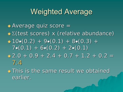 Weighted Averages and Relative Atomic Mass PowerPoint