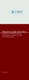 Objectives and Activities - Comprehensive Nuclear-Test-Ban Treaty ...