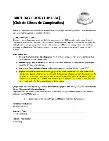 Club de Libros de CumpleaÃ±os - Sarah Smith Elementary