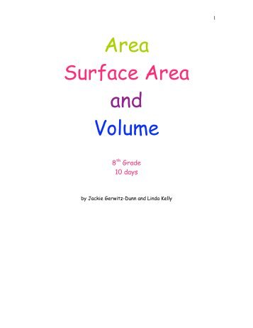 Area Surface Area and Volume