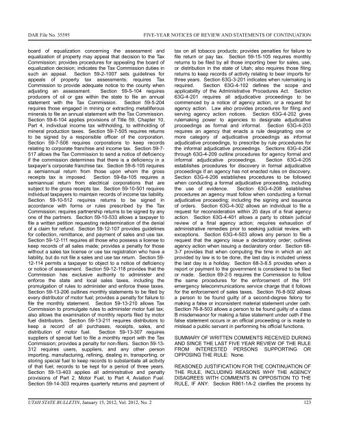 Utah State Bulletin, January 15, 2012, Vol. 2012, No. 2