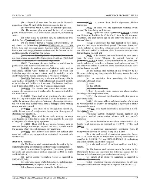 Utah State Bulletin, January 15, 2012, Vol. 2012, No. 2