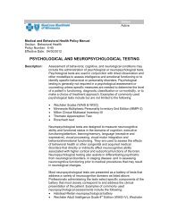 psychological and neuropsychological testing - Blue Cross and Blue ...