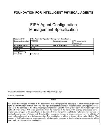 FIPA Agent Configuration Management Specification
