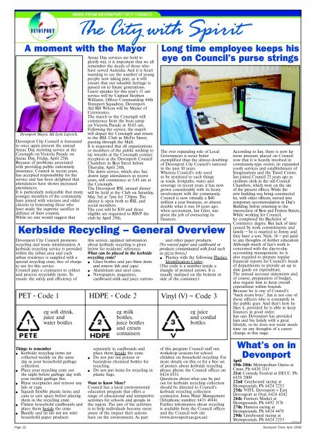 Devonport Times - 28-24 April 2008 - Devonport City Council