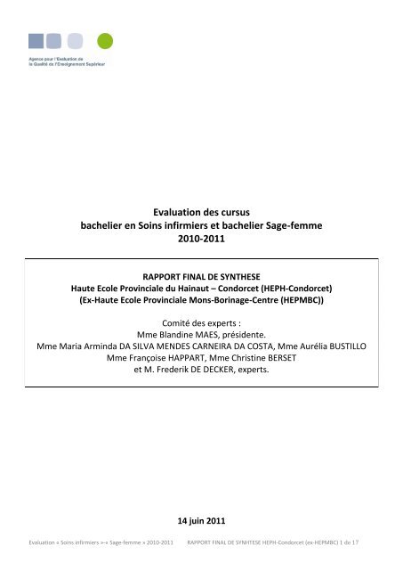 RFS Soins infirmiers et Sage femme - HEPH (ex-HEPMBC)