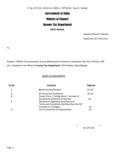 Government of India Ministry of Finance Income Tax Department