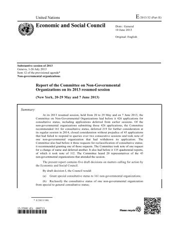 Official report - UN DESA NGO Branch