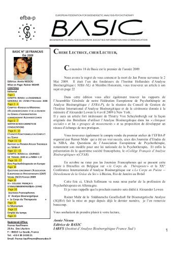 comptes ârendus du memorial d'alexander lowen et de la