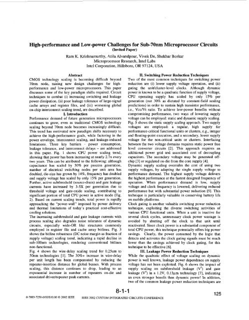 High-performance and low-power challenges for sub-70nm ...