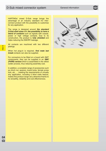 Download Harting D-Sub Mixed Connectors PDF - Northern ...