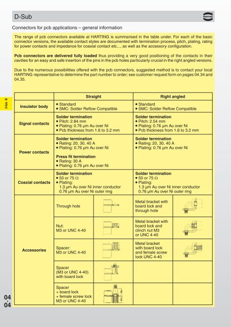 Download Harting D-Sub Mixed Connectors PDF - Northern ...