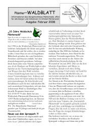 PlÃ¤nterwaldblatt Ausgabe Februar 2008 - Pro PlÃ¤nterwald