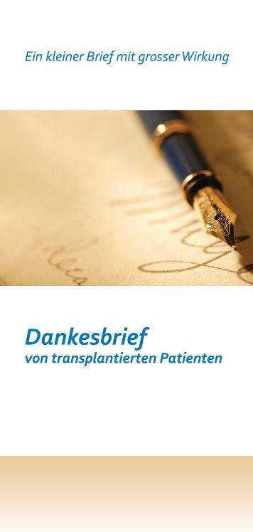 Dankesbrief - Swisstransplant