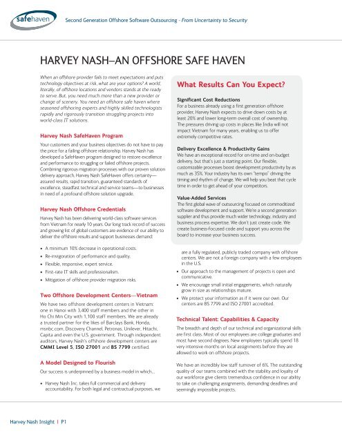 Second Generation Offshore Software Outsourcing ... - Harvey Nash