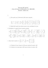 Esercizi sulle matrici - Andrea Loi - Homepage