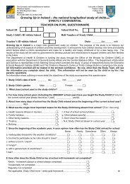 Teacher on Pupil Questionnaire - Growing Up in Ireland