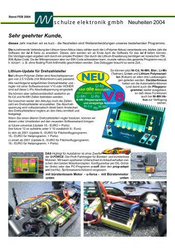 Sehr geehrter Kunde - Schulze Elektronik GmbH