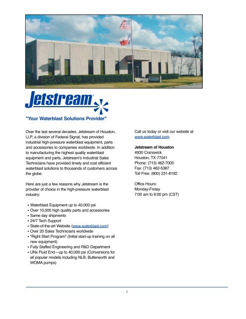 Complete 20000 psi Products Catalog - Jetstream