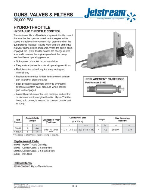 Complete 20000 psi Products Catalog - Jetstream