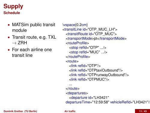 Modelling and Simulation of Air Traffic - MATSim