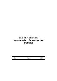 E.Ü. HYO Dergisi Cilt 24 - Sayı 1 - 2008 - Hemşirelik Yüksekokulu