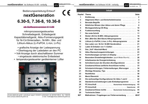 nextGeneration 6.30-5, 7.36-8, 10.36-8 - Schulze Elektronik GmbH