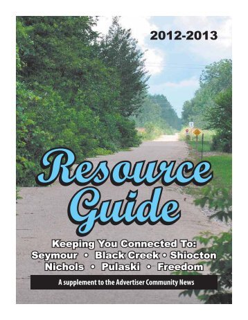 2012-2013 Resource Guide - Advertiser Community News