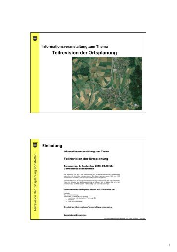 Teilrevision der Ortsplanung - Gemeinde Bonstetten