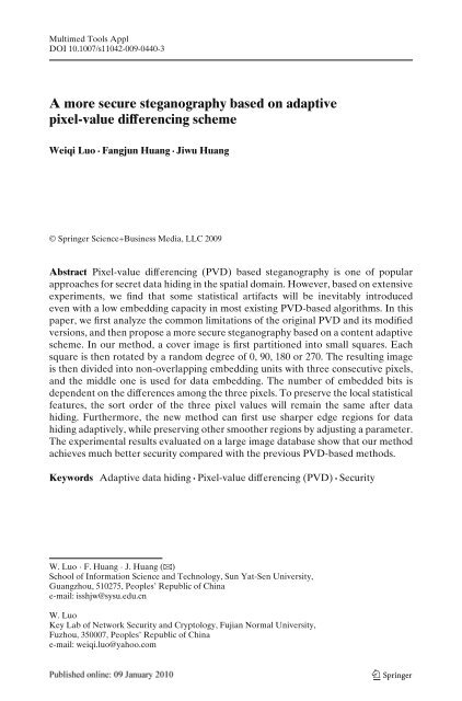 A more secure steganography based on adaptive pixel-value ...