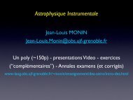 Astrophysique Instrumentale - Institut de Planétologie et d ...