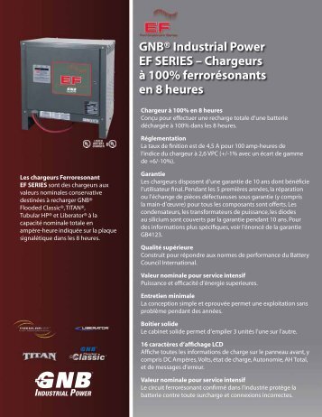 GNB® EF Series Chargeurs ferrorésonants GB4125F - Exide ...