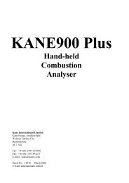 Kane 900 Plus combustion flue gas analyser user manual