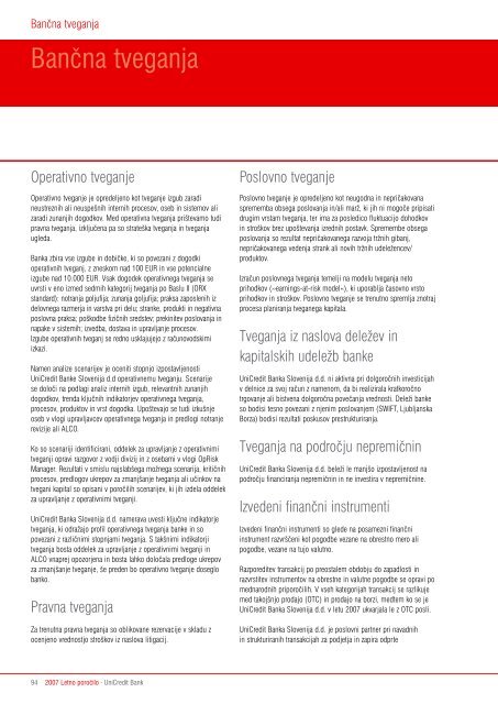 Letno poroÄilo 2007 - UniCredit Banka Slovenija dd