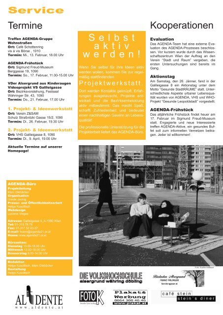 Newsletter 4 - Lokale Agenda 21 in Wien/Alsergrund